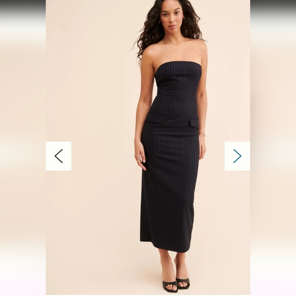 ANTROPOLOGIE 4th & Reckless Carly Strapless Stripe Dress MIDI DRESS SAIZE SMALL - Picture 2 of 15